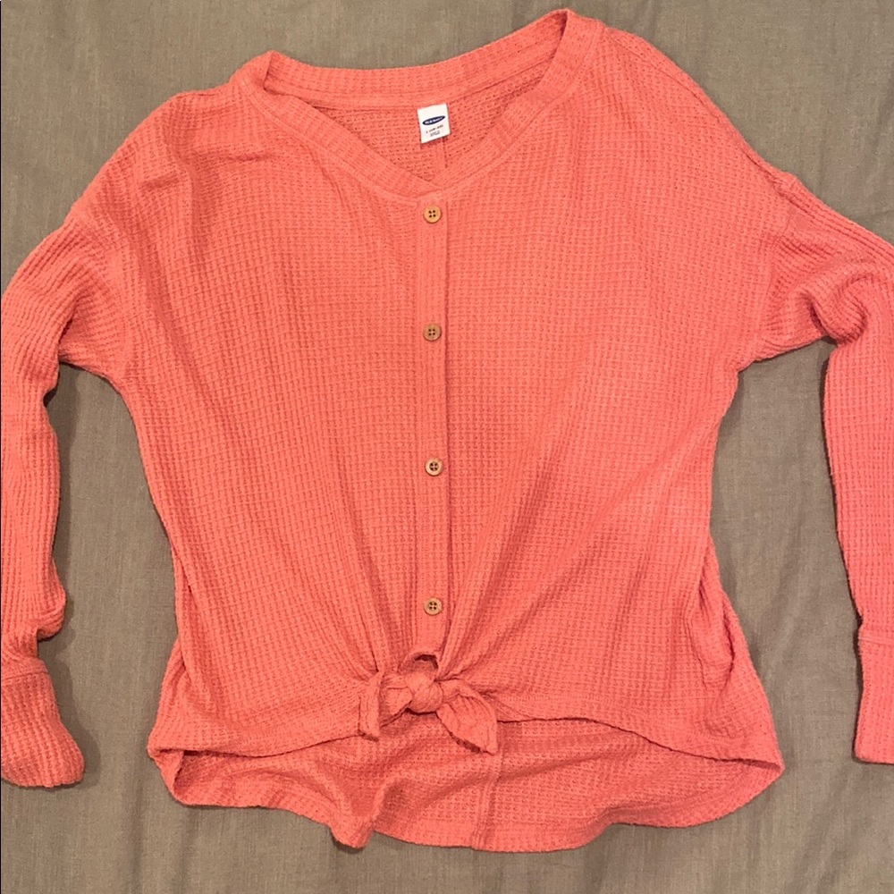 Kid’s Coral Button-Up Top